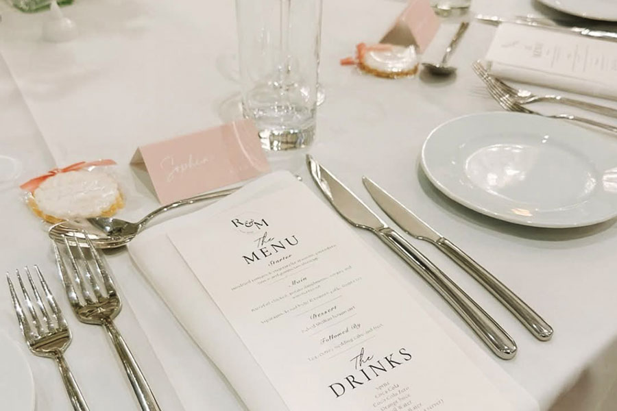 wedding tableware to hire